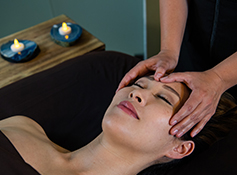 Guest getting a facial