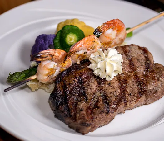 Shrimp and Steak plate.