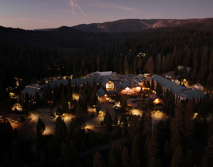 New Year’s Eve Celebration 6 Overhead view of the Tenaya resort at night