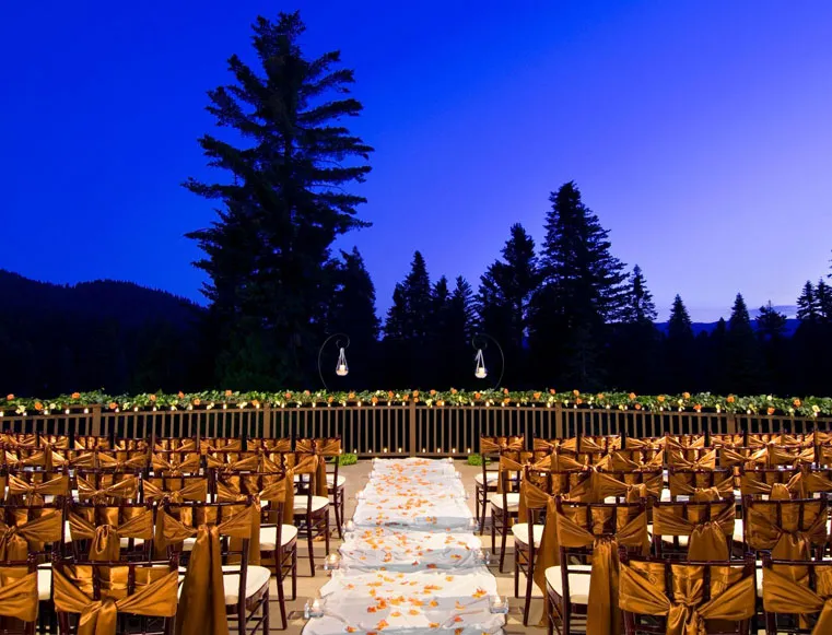 A twilight outdoor wedding