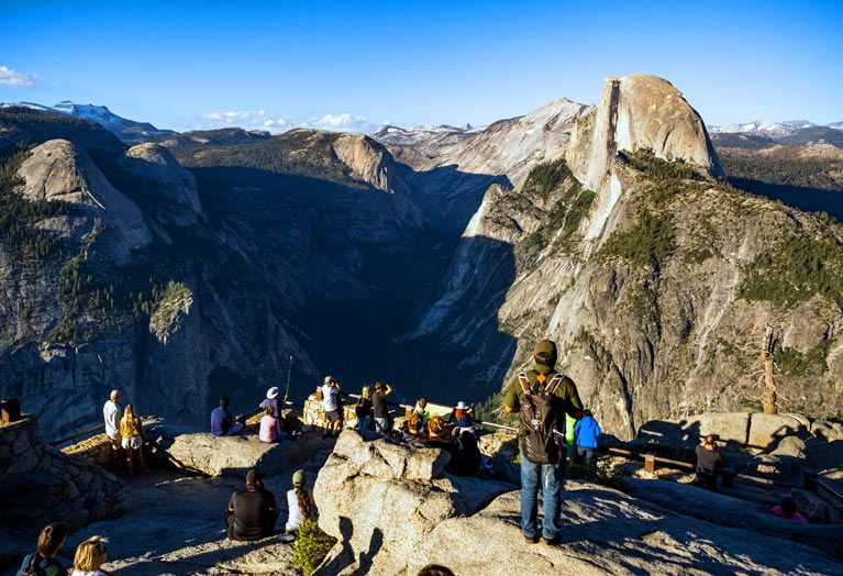 Glacier Point overlook with an amazing view of Half Dome