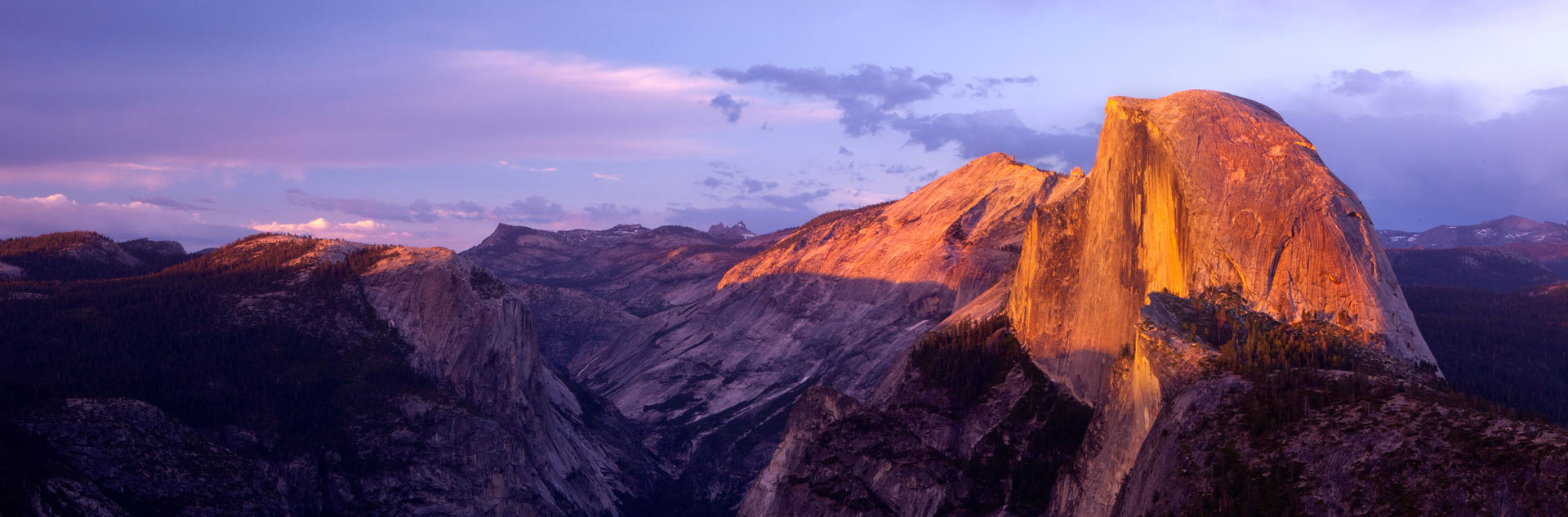 Half Dome at sunset in Yosemite Valley