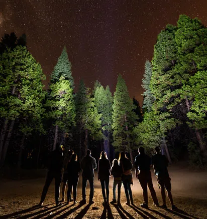 Guided flashlight hike at Tenaya at Yosemite
