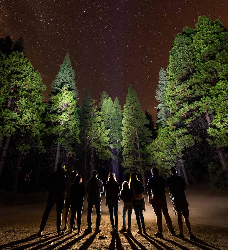 Guided flashlight hike at Tenaya at Yosemite