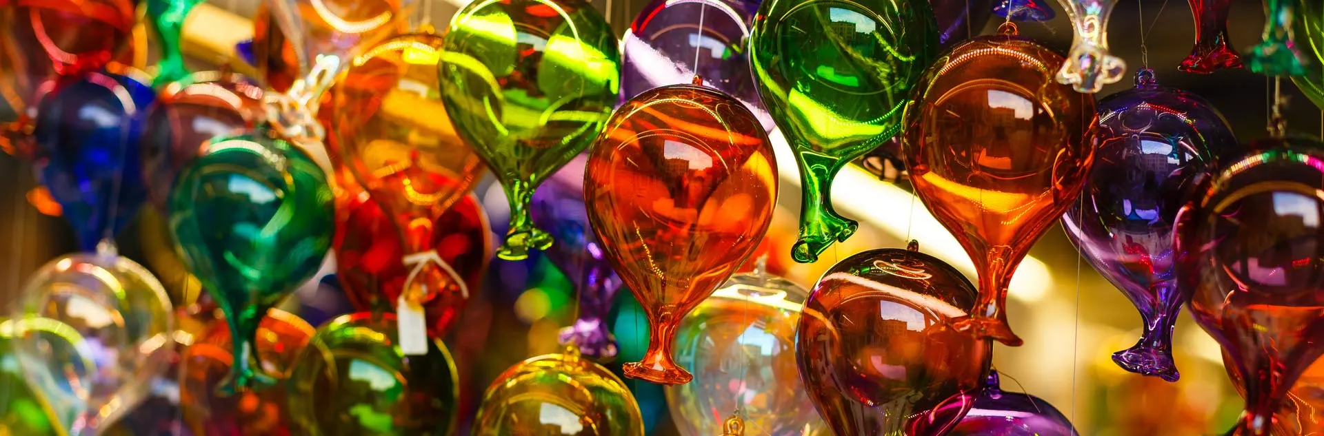 Colorful blown-glass balloons