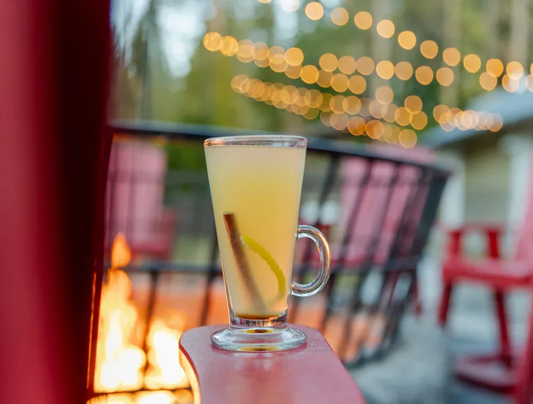Fall One Day 5 A cocktail in front of the fire at Tenaya at Yosemite