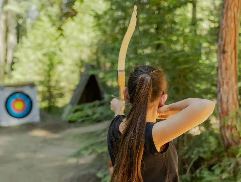 One Day w Pass 4 A Tenaya guest practicing her archery
