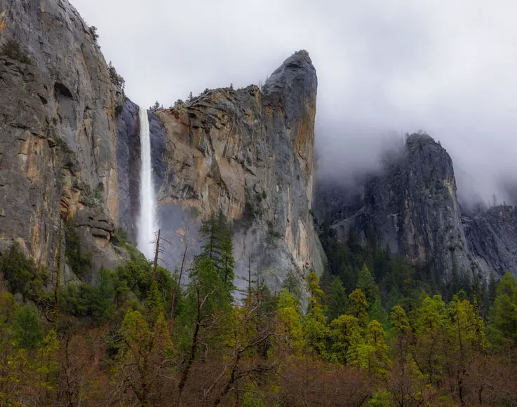 A waterfall in Yosemite Valley