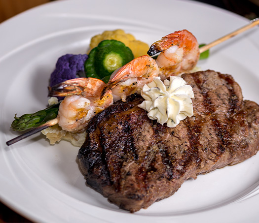 Shrimp and Steak plate.