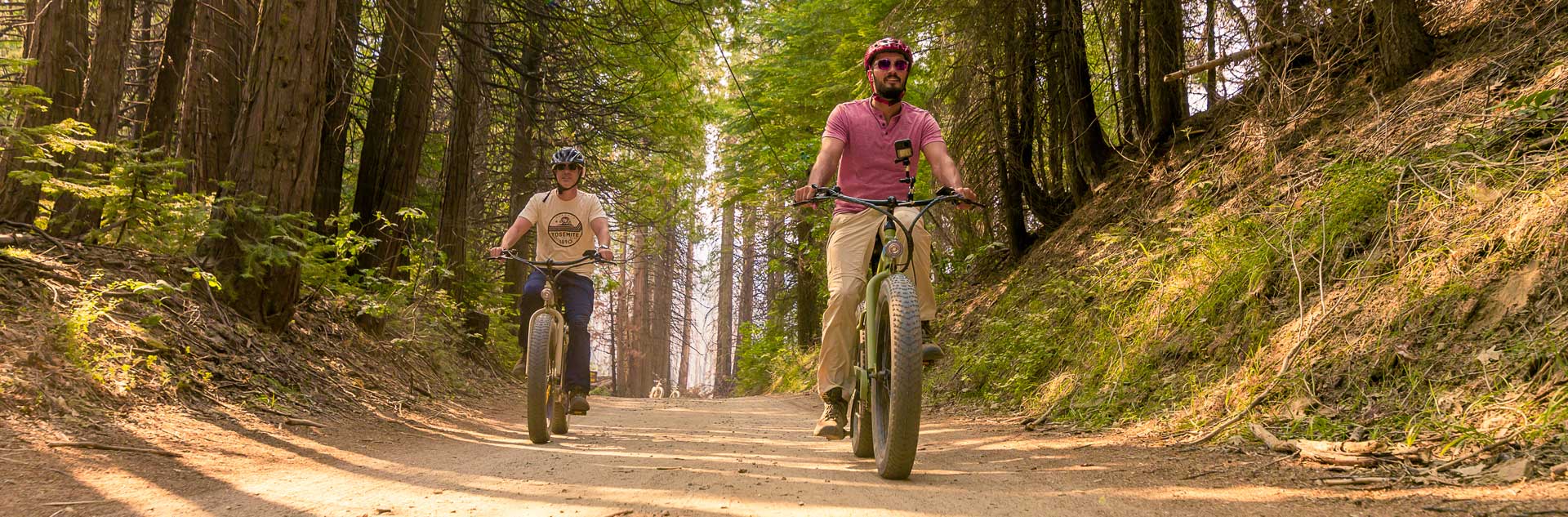 Guided Mountain E-Bike Adventure 1 Two Tenaya at Yosemite guests riding e-bikes