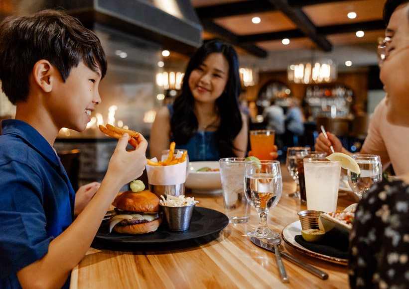 A family dining at Tenaya at Yosemite