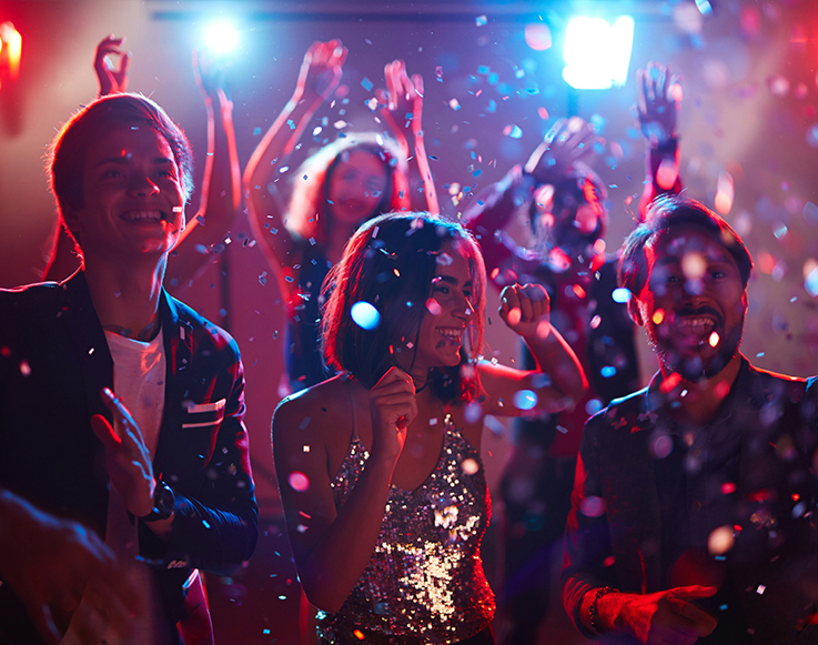 Guests dancing on New Year's Eve