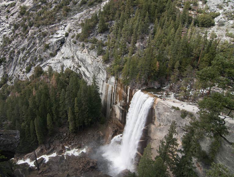 An aerial view of Vernal Falls in Yosemite National Park