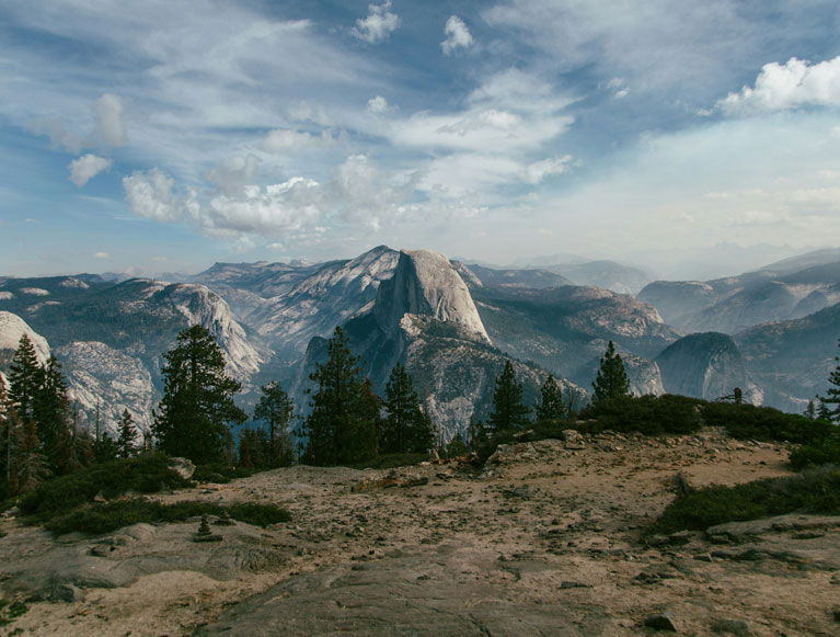 A view of Half Dome from Sentinel Dome