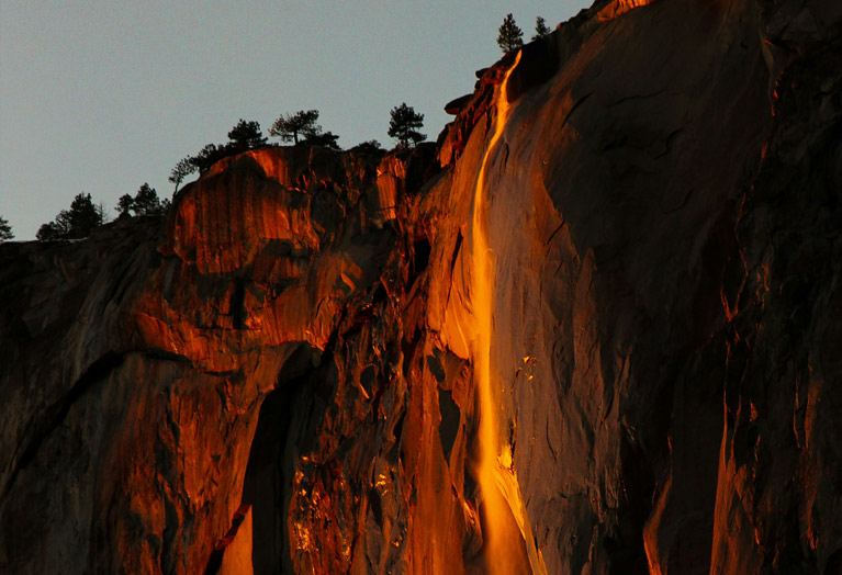 The natural firefall in Yosemite Valley