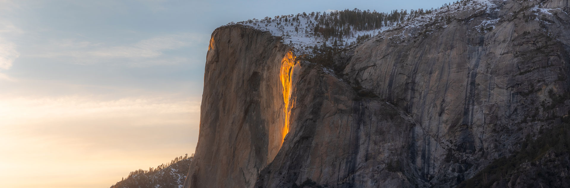 The natural firefall on El Capitan in Yosemite National Park