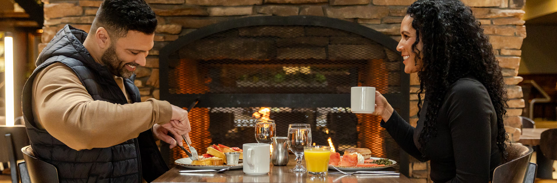 Dining 1 A couple dining at Tenaya at Yosemite