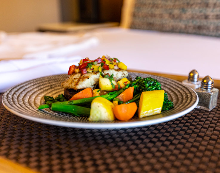 Dining 7 A room service plate at Tenaya at Yosemite