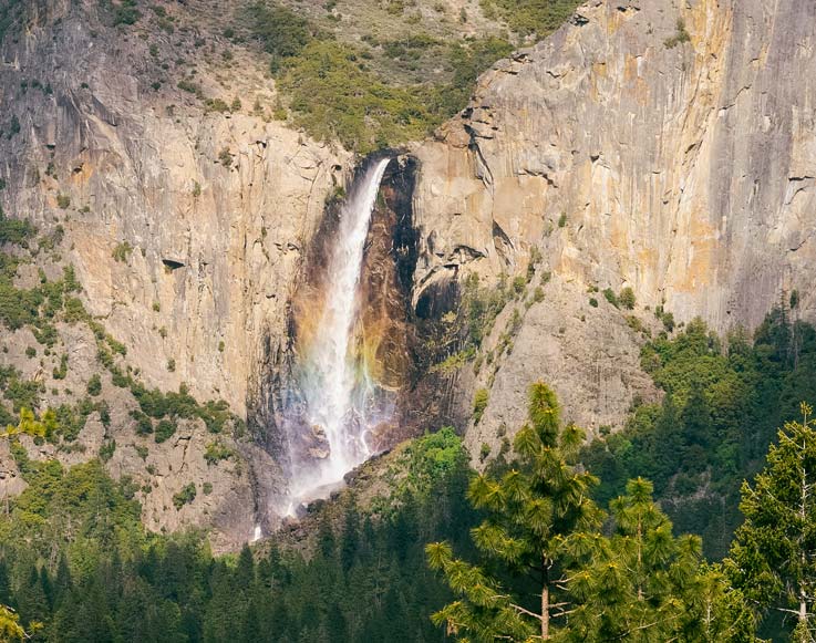 A spring waterfall in Yosemite National Park