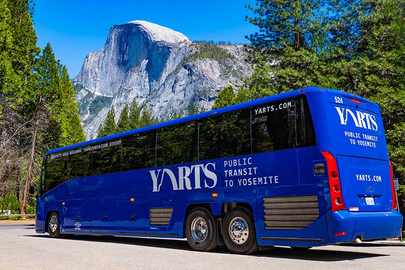 A YARTS bus in Yosemite Valley