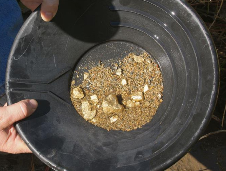 Gold panning at Tenaya at Yosemite