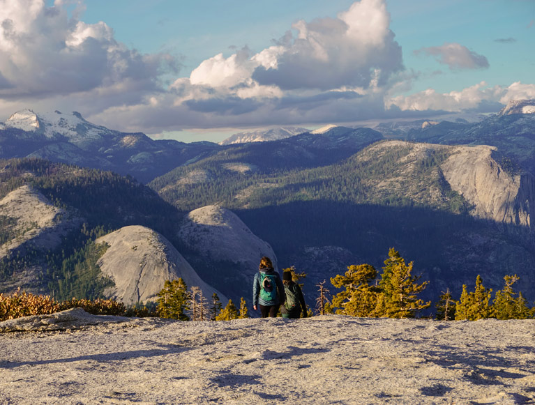 Two hikers exploring the high country in Yosemite National Park