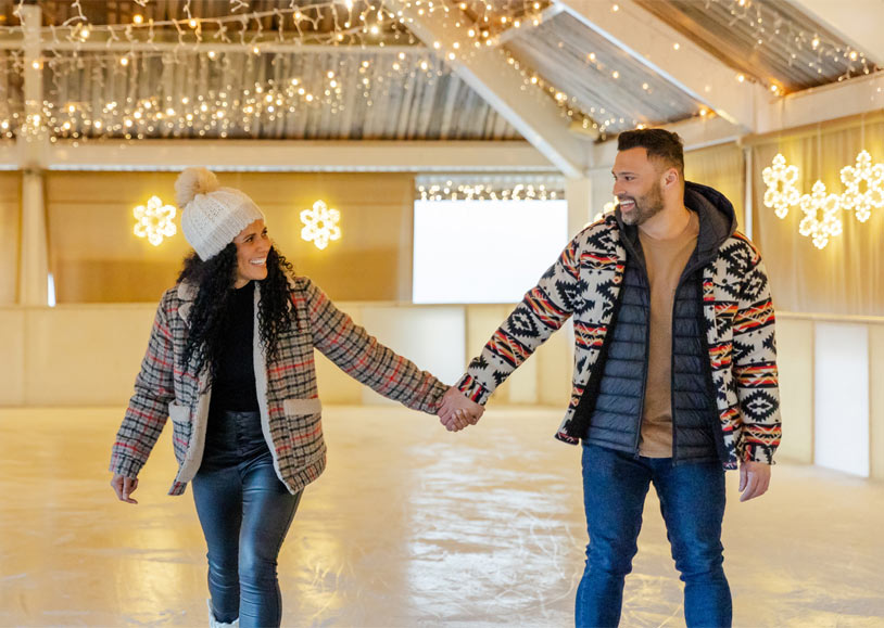 Home 4 A couple enjoying the ice skating rink at Tenaya at Yosemite