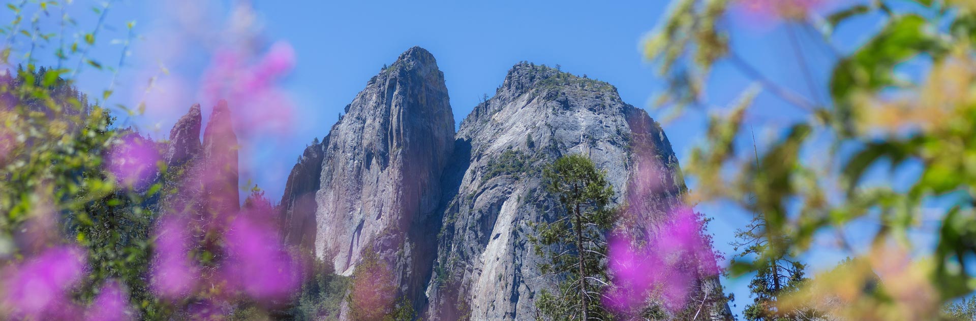 Spring mountain tops in Yosemite Valley