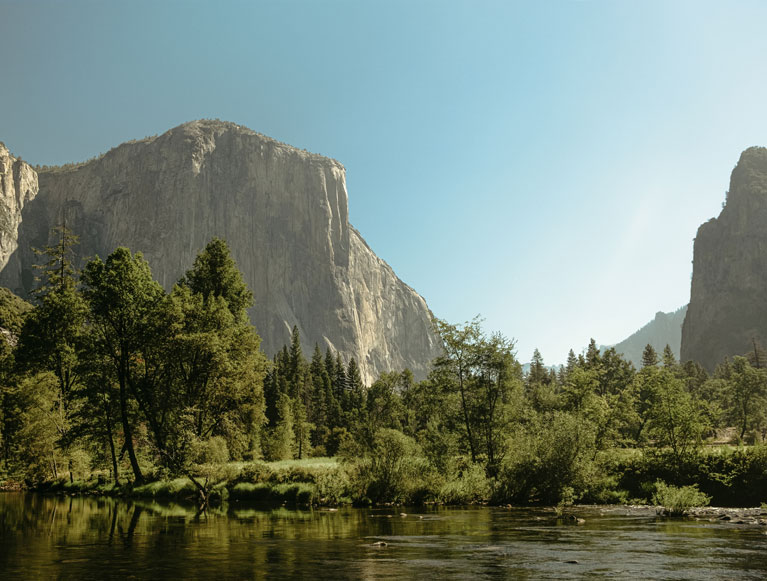 El Capitan and the Merced River in early morning light in Yosemite Valley