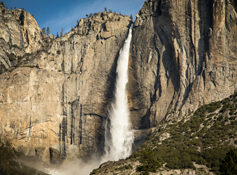 A majestic waterfall in Yosemite National Park