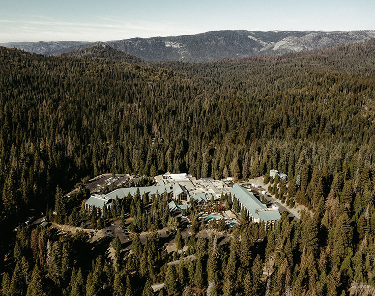 An aerial view of Tenaya at Yosemite